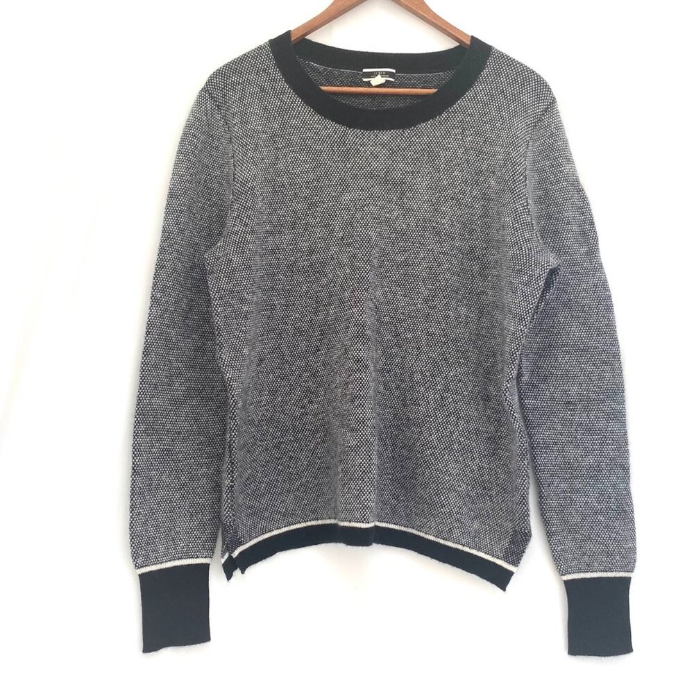 J Crew Limited Edition Womens 100% Cashmere Sweater Size L Birds Eye Stitch